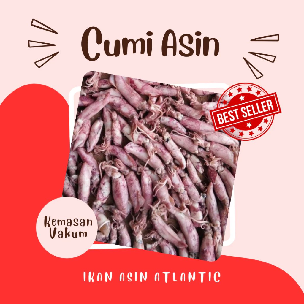 Cumi Asin Baby | Sedang | Super | Kemasan Vakum 100 Gram | 250 Gram | 500 Gram | 1 Kilogram