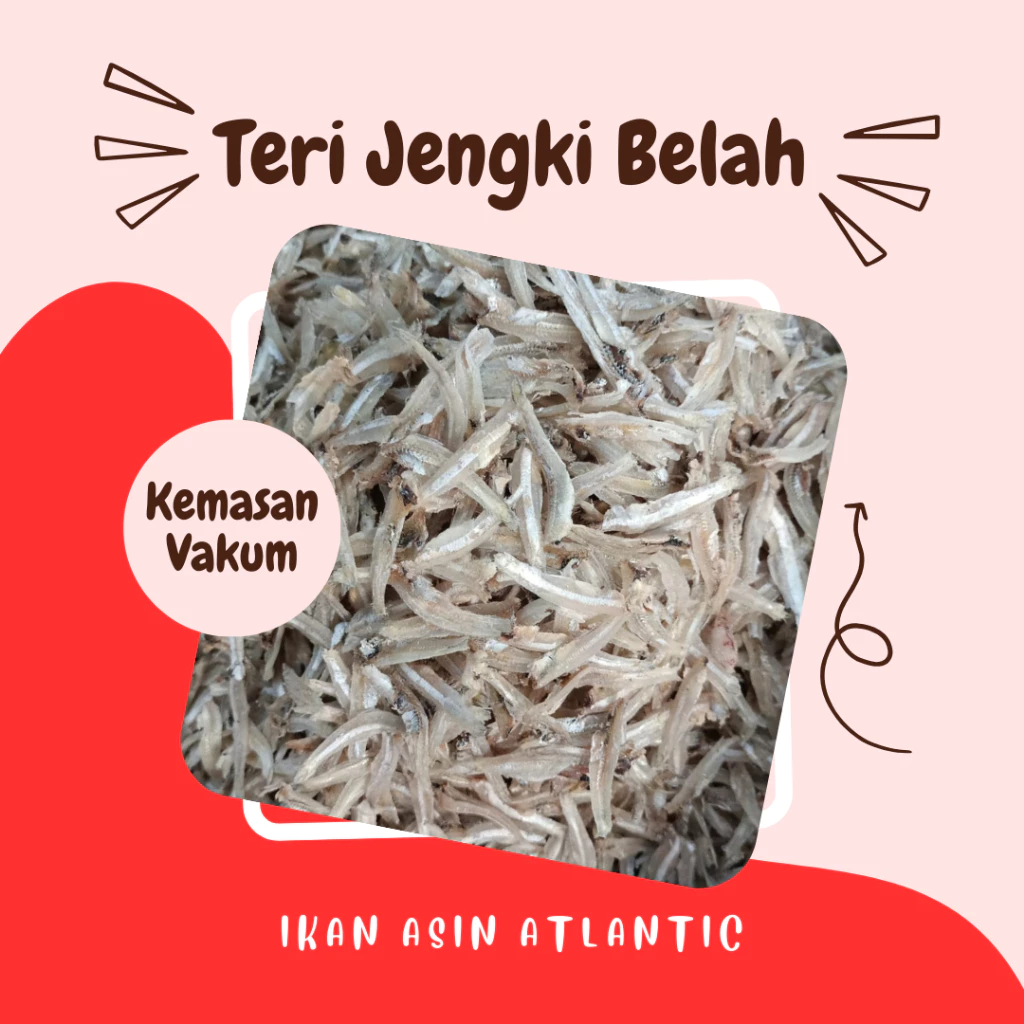 Ikan Asin Teri Belah / Jengki Belah Kemasan Vakum 100 Gram - 1 Kilogram